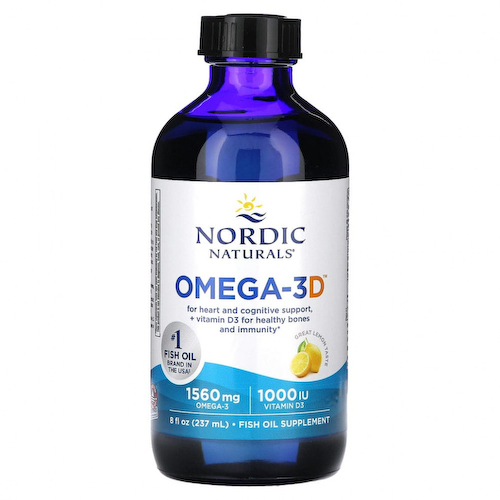 Nordic Naturals, Omega-3D, Lemon, 237 мл (8 жидких унций) #1