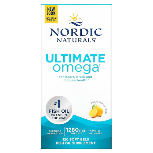 Nordic Naturals, Ultimate Omega, со вкусом лимона, 640 мг, 120 капсул #1