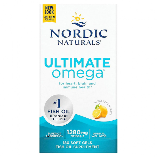 Nordic Naturals, Ultimate Omega, со вкусом лимона, 640 мг, 180 капсул #1