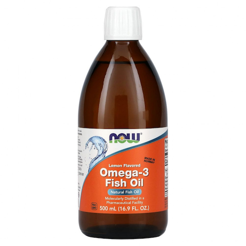 NOW Foods, рыбий жир с омега-3, лимонный вкус, 500 мл (16,9 жидк. унции) #1