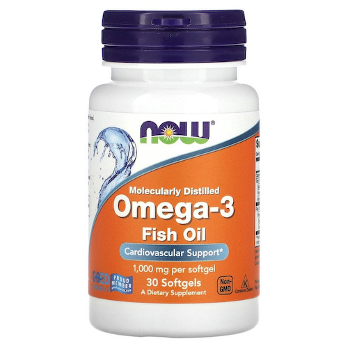 NOW Foods, жирные кислоты омега-3, 180 ЭПК / 120 ДГК, 30 капсул #1