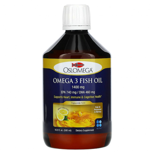 Oslomega, Норвежская серия, рыбий жир с омега-3, натуральный лимонный вкус, 500 мл (16,9 жидк. унции) #1