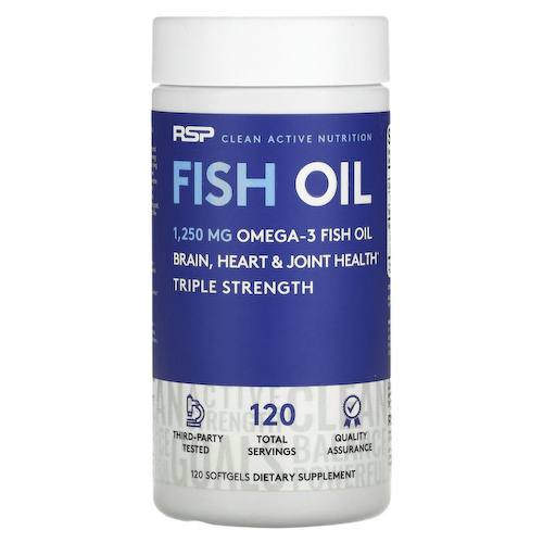 RSP Nutrition, рыбий жир, 1250 мг омега-3, 120 мягких таблеток #1