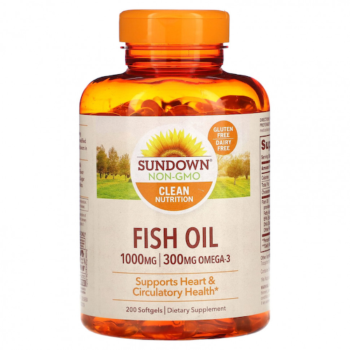 Sundown Naturals, Рыбий жир, 1000 мг, 200 капсул #1