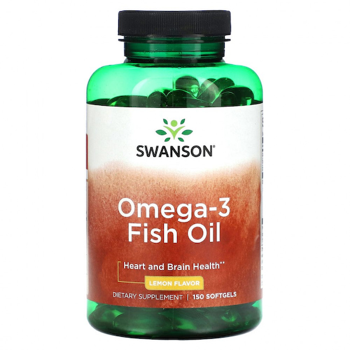 Swanson, Рыбий жир с омега-3, лимон, 150 капсул #1