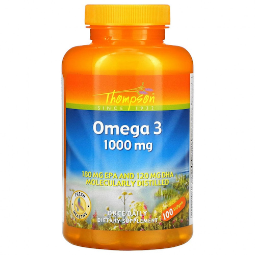 Thompson, омега 3, 1000 мг, 100 мягких таблеток #1