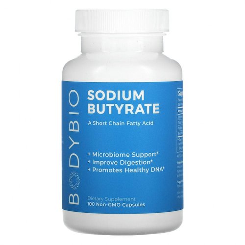 BodyBio, бутират натрия, 100 капсул без ГМО #1