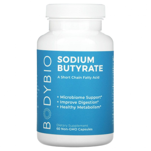 BodyBio, бутират натрия, 60 капсул без ГМО #1