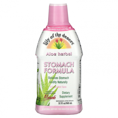 Lily of the Desert, Aloe Herbal, средство для желудка, мята, 960 мл (32 жидк. Унции) #1