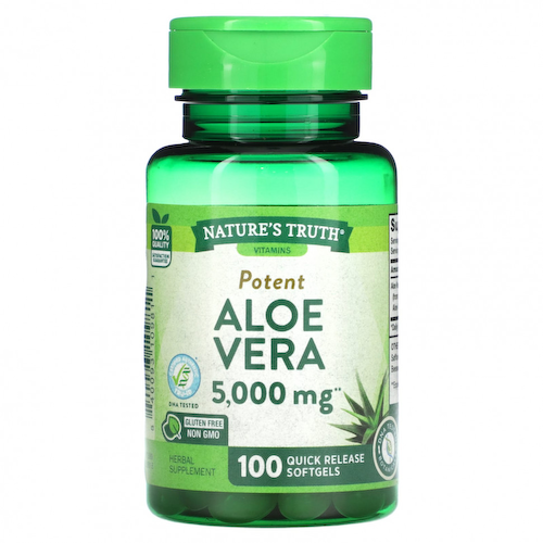Nature's Truth, Potent, алоэ вера, 5000 мг, 100 капсул быстрого действия #1
