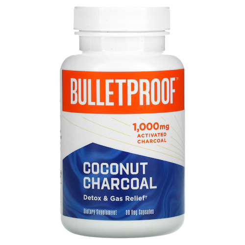 BulletProof, кокосовый уголь, средство для выведения токсинов и газов, 1000 мг, 90 вегетарианских капсул #1