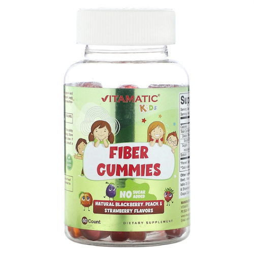 Vitamatic, Детские жевательные мармеладки, со вкусом ежевики, персика и клубники, 60 жевательных таблеток #1