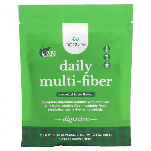 NB Pure, Daily Multi-Fiber, кокос и лайм, 15 пакетиков по 6 г (0,22 унции) #1