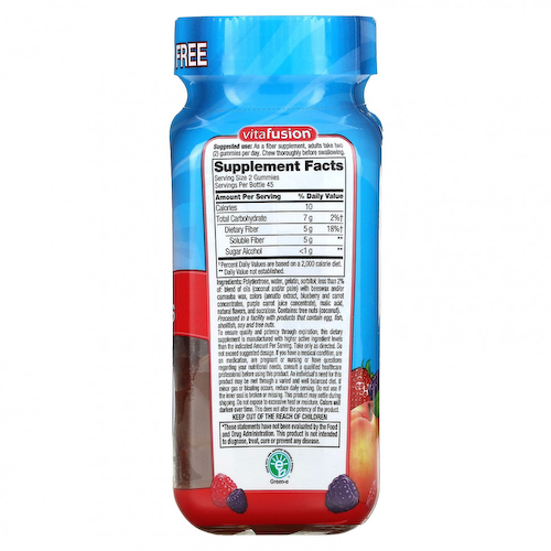 VitaFusion, Fiber Well, персик, клубника, ягоды, 90 жевательных таблеток #1