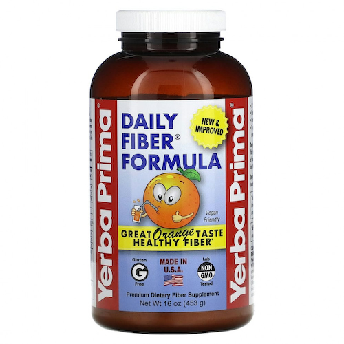 Yerba Prima, Daily Fiber, пищевая клетчатка для ежедневного приема, со вкусом апельсина, 453 г (16 унций) #1