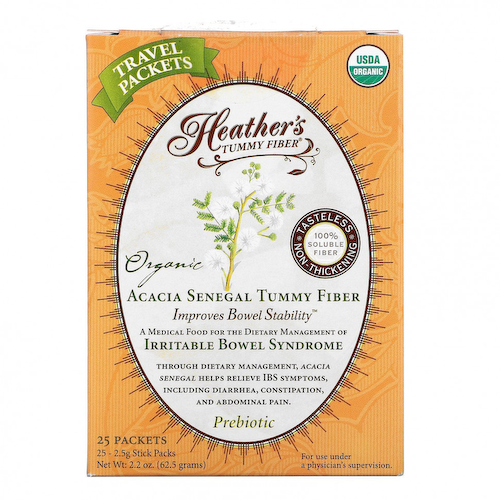 Heather's Tummy Care, органическая клетчатка сенегальской акации, 25 стиков, по 2,5 г каждый #1
