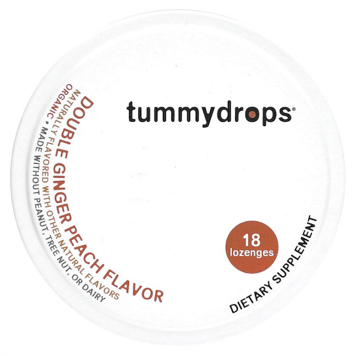 Tummydrops, Леденцы с двойным имбирем, персик, 18 леденцов #1