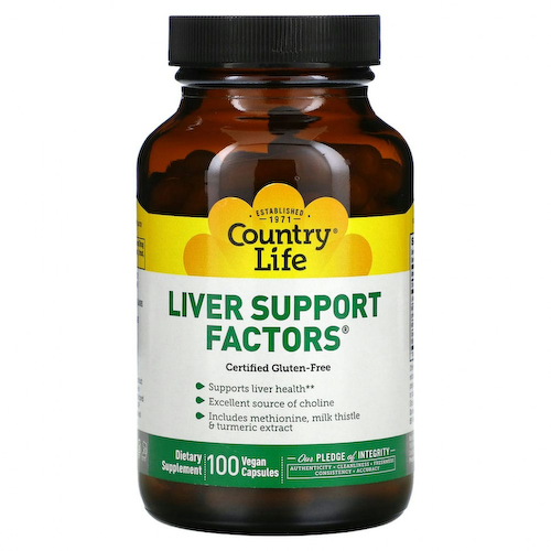 Country Life, Liver Support Factors, 100 веганских капсул #1