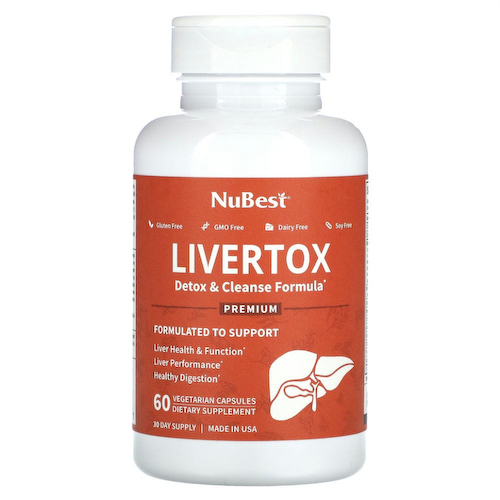 NuBest, Livertox, 60 вегетарианских капсул #1