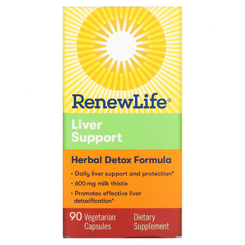 Renew Life, Extra Care, поддержка печени, растительный препарат для детоксикации, 90 растительных капсул #1
