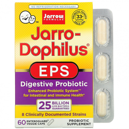 Jarrow Formulas, Jarro-Dophilus EPS, пробиотики, 25 млрд, 60 вегетарианских капсул с технологией Enteroguard #1