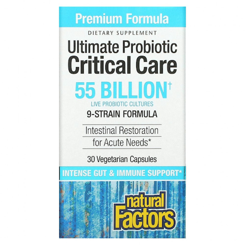 Natural Factors, Ultimate Probiotic Critical Care, 55 миллиардов КОЕ, 30 вегетарианских капсул #1