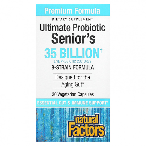Natural Factors, Ultimate Probiotic, для пожилых людей, 35 млрд КОЕ, 30 вегетарианских капсул #1