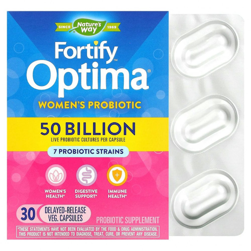 Nature's Way, Fortify Optima, пробиотик для женщин, 50 млрд, 30 растительных компонентов с отсроченным высвобождением. капсул #1