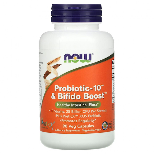 NOW Foods, Probiotic-10 и Bifido Boost, 25 млрд, 90 растительных капсул #1