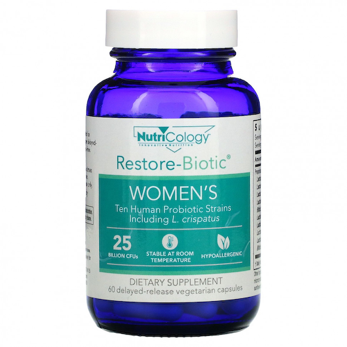 Nutricology, Restore-Biotic Women's, 25 миллиардов, 60 вегетарианских капсул с отсроченным высвобождением #1