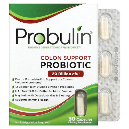 Probulin, Поддержка толстого кишечника, пробиотик, 30 капсул #1