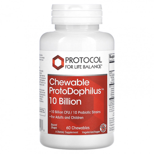 Protocol for Life Balance, Жевательные таблетки ProtoDophilus, 10 млрд, 60 жевательных таблеток #1