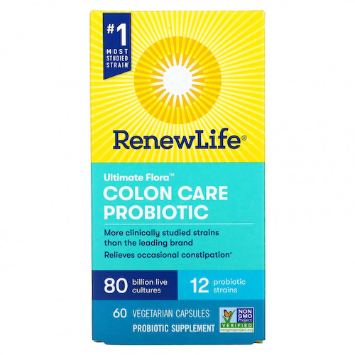 Renew Life, Ultimate Flora Colon Care Probiotic, 80 млрд КОЕ, 60 вегетарианских капсул #1
