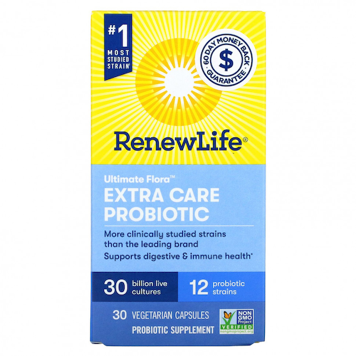 Renew Life, Ultimate Flora Extra Care Probiotic, 30 млрд КОЕ, 30 вегетарианских капсул #1