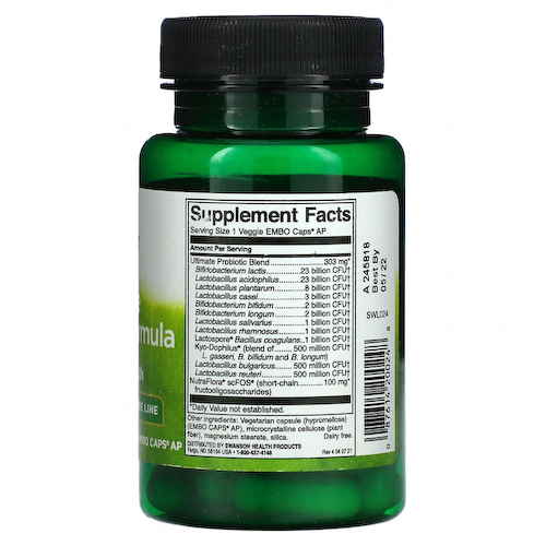Swanson, Ultimate Probiotic Formula, 30 вегетарианских капсул Embo Ap #1