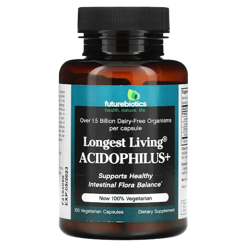 FutureBiotics, Longest Living Acidophilus +, 100 вегетарианских капсул #1