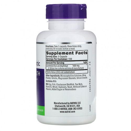 Natrol, Пробиотик Acidophilus , 1 млрд., 150 капсул #1
