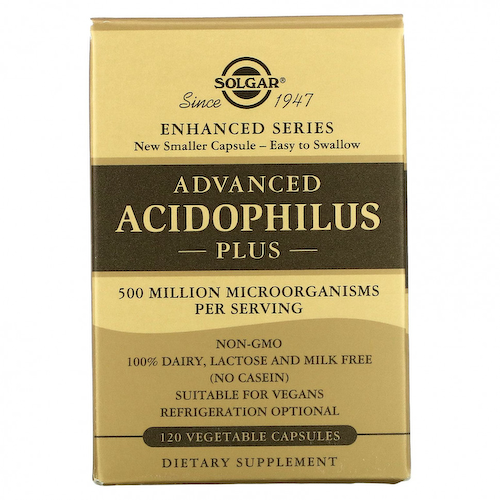 Solgar, Advanced Acidophilus Plus, 120 растительных капсул #1