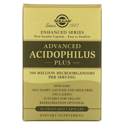 Solgar, Advanced Acidophilus Plus, 60 растительных капсул #1
