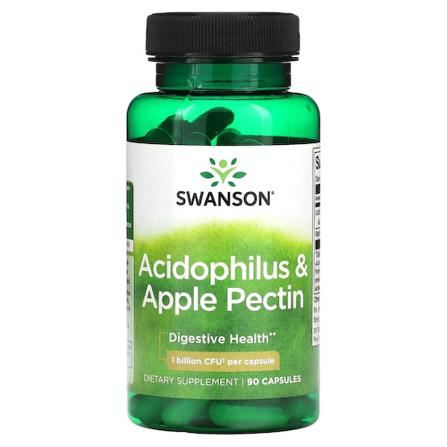 Swanson, Acidophilus и яблочный пектин, 1 млрд КОЕ, 90 капсул #1