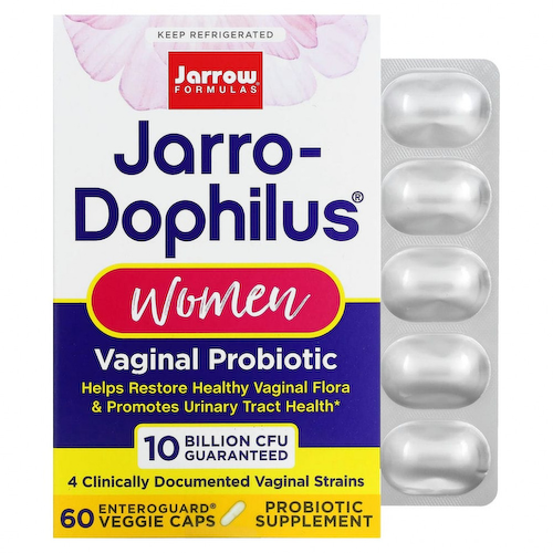 Jarrow Formulas, Jarro-Dophilus, вагинальный пробиотик, для женщин, 10 млрд КОЕ, 60 растительных капсул Enteroguard #1