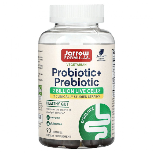Jarrow Formulas, пробиотик и пребиотик, вкус ежевики, 90 жевательных таблеток #1