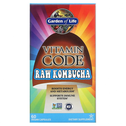 Garden of Life, Vitamin Code, необработанный чайный гриб, 60 веганских капсул #1