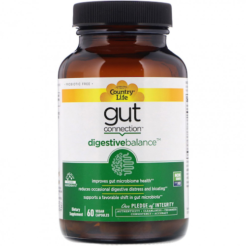 Country Life, Gut Connection, Digestive Balance, 60 веганских капсул #1