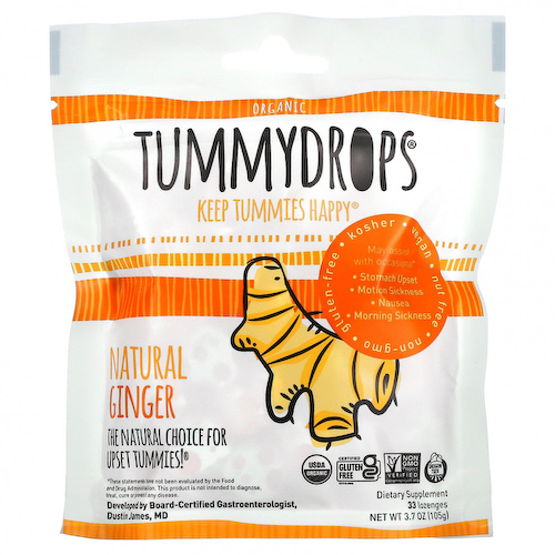 Tummydrops, Органический, натуральный имбирь, 33 пастилки, 105 г (3,7 унции) #1