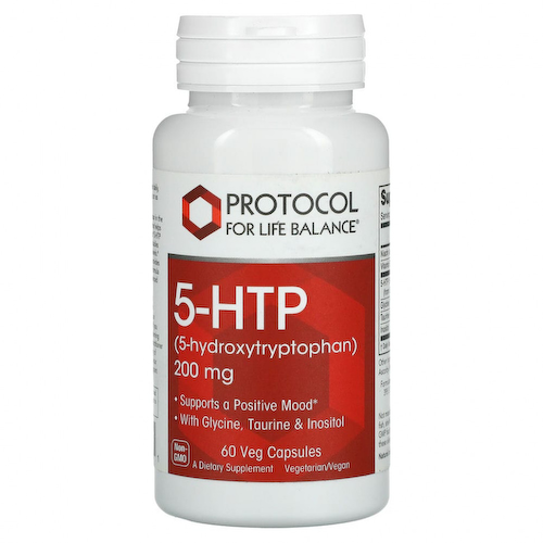 Protocol for Life Balance, 5-гидрокситриптофан (5-HTP), 200 мг, 60 вегетарианских капсул #1