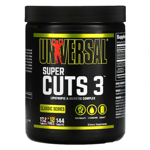 Universal Nutrition, Classic Series, Super Cuts 3, липотропный и мочегонный комплекс, 144 таблетки #1