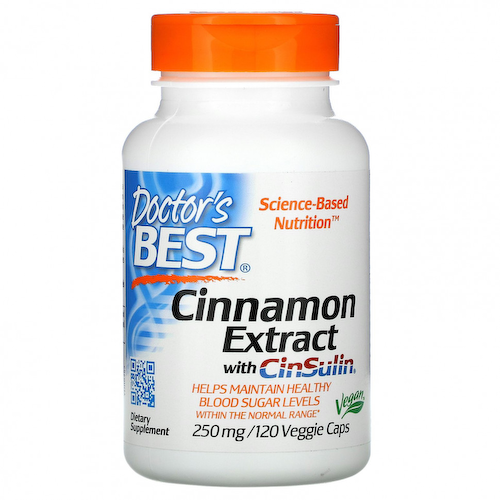 Doctor's Best, экстракт корицы с CinSulin, 250 мг, 120 вегетарианских капсул #1