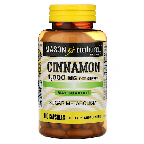 Mason Natural, Корица, 1000 мг, 100 капсул #1