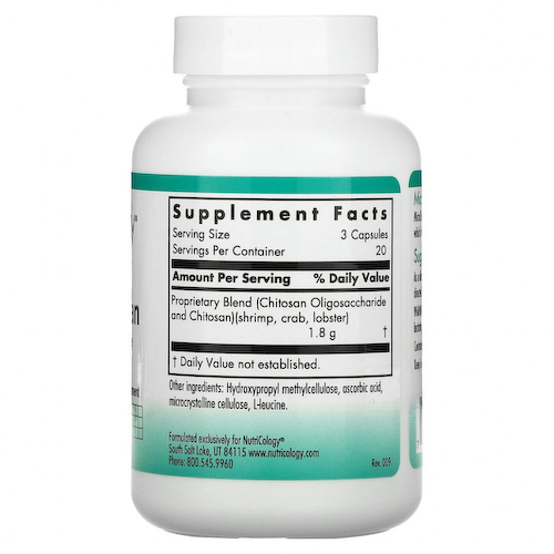 Nutricology, MicroChitosan, 60 вегетарианских капсул #1
